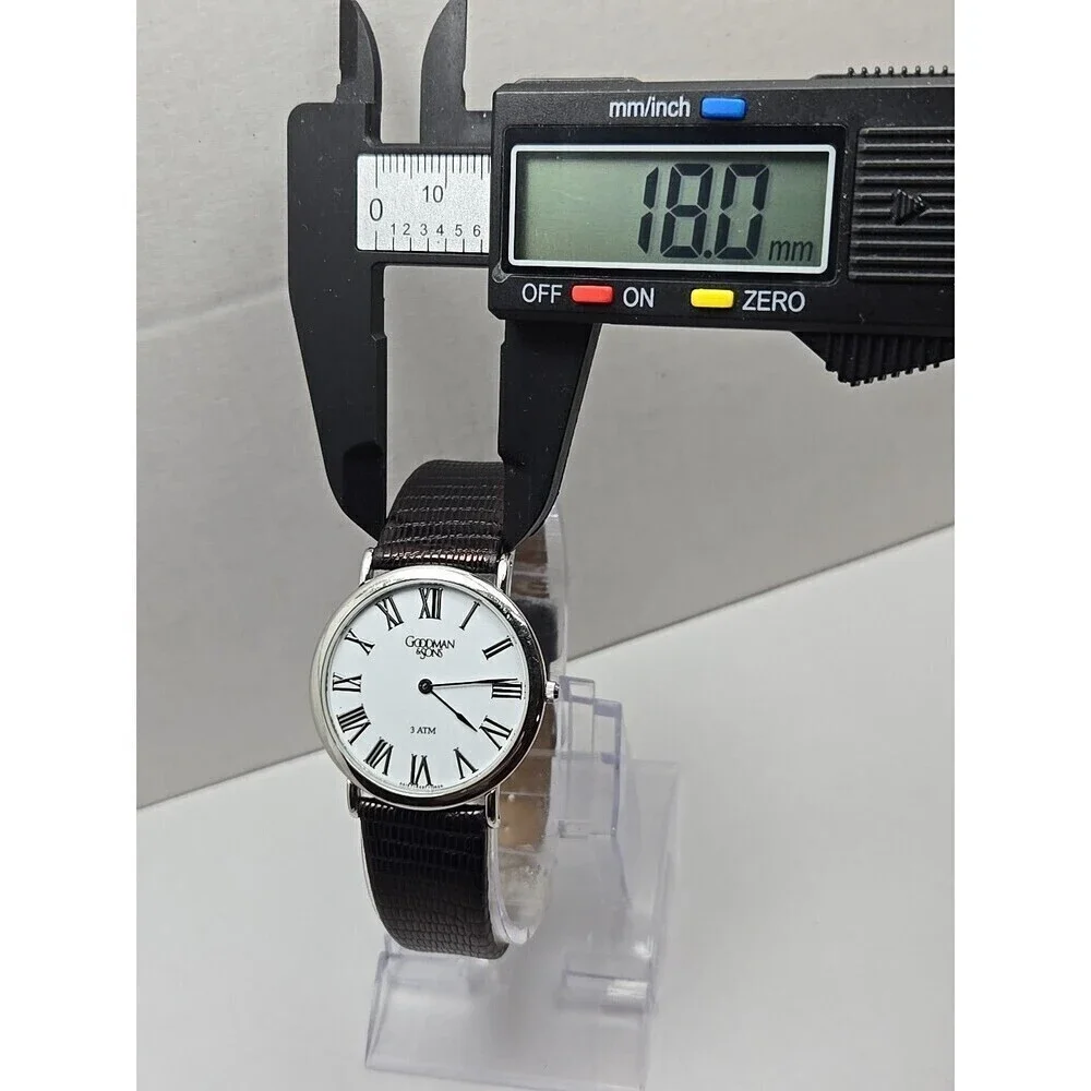 Goodman And Sons Quartz Dress Watch Roman Numerals Stainless Steel New Battery